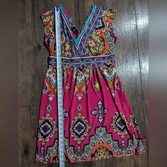 Kiara Women's Bright Colorful Paisley Bohemian Summer Beach Cover Up Size Med - Picture 10 of 16